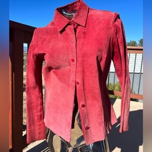 Express size 3/4 red leather blouse